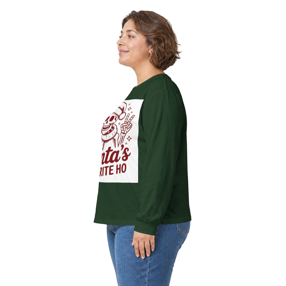Santa's Favorite Ho Long Sleeve Tee — Funny Skull Christmas Shirt