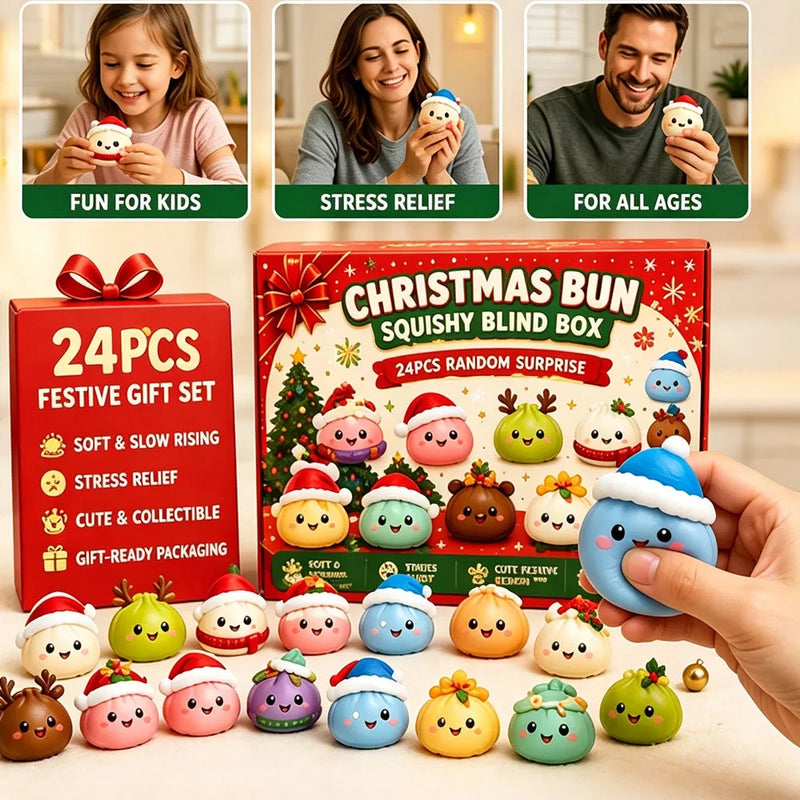 Christmas Advent Calendar Squishy Toy Set