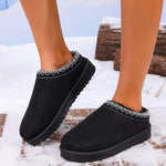 Fleece Lined Woven Winter Slippers