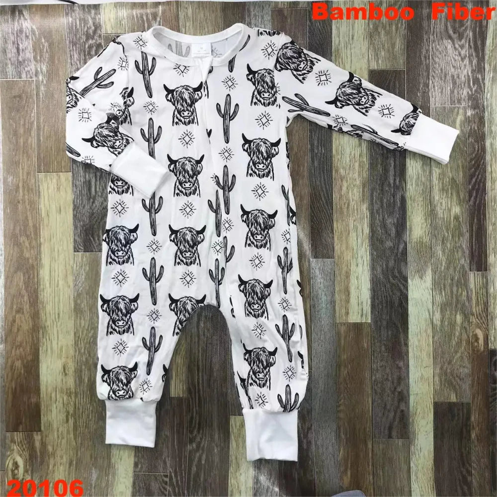 Cartoon Bamboo Fiber Baby Romper