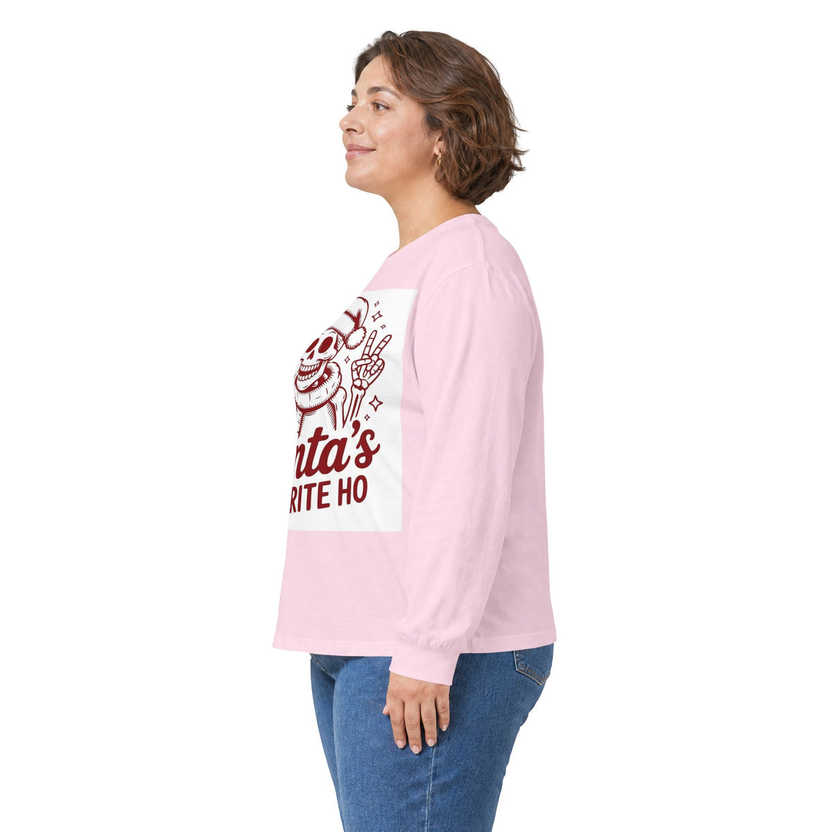 Santa's Favorite Ho Long Sleeve Tee — Funny Skull Christmas Shirt